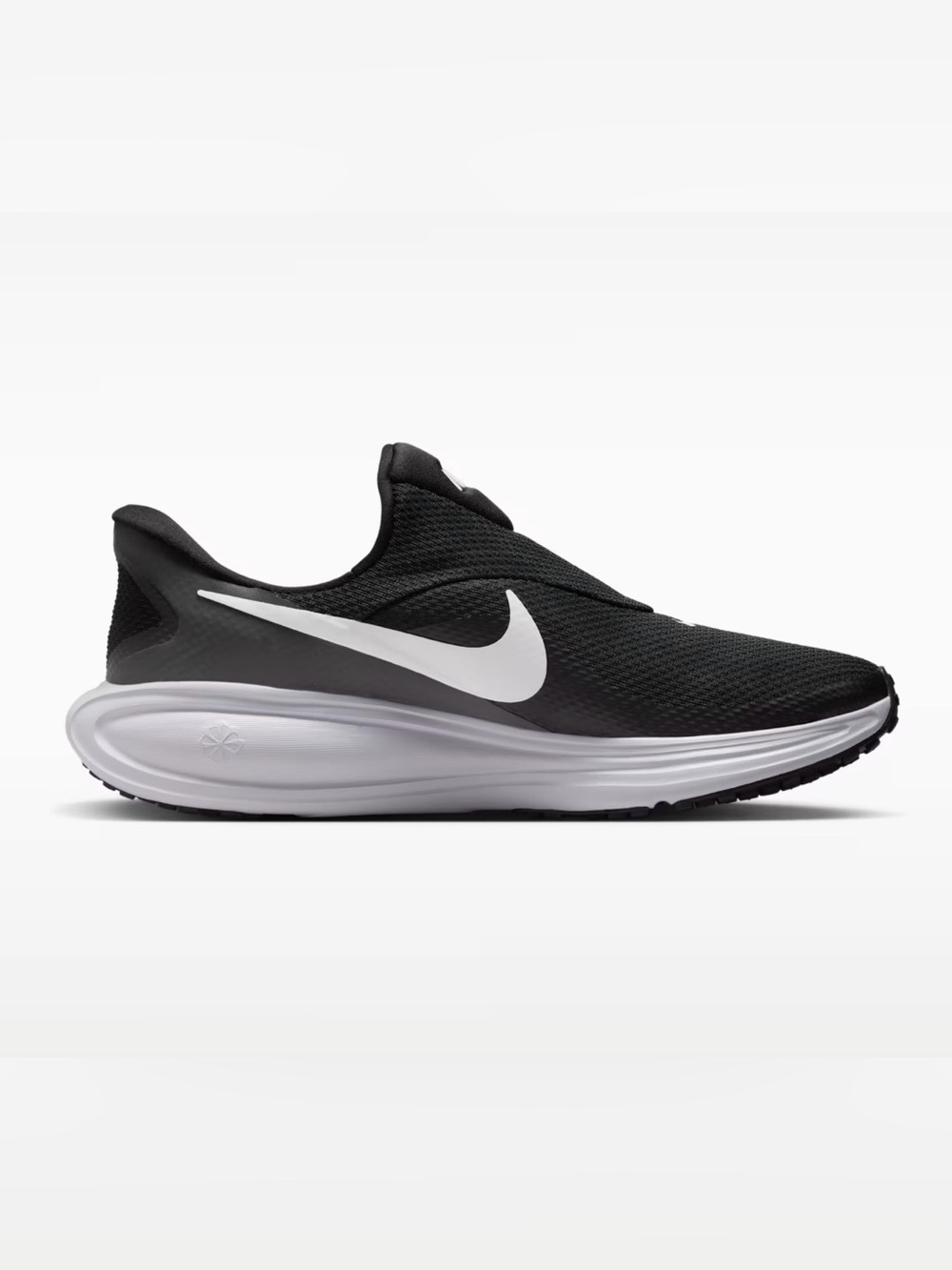 Nike Men’s Black and White Slip-On Running Shoes